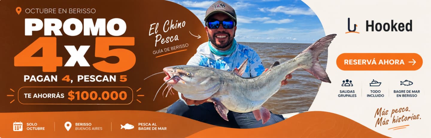 Promo 4x5 El Chino Pesca — pagan 4, pescan 5. Te ahorrás $110.000. Reservá ahora.